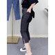 Alfred große Fett MM High Taille Elastic Siebenpunkt Zigarettenhosen Birnenförmiger Körper 2025 Frühling und Sommer neue Jeans Frauen 6189 Blaue 7-Punkten-Hosen Elastizität L 100-115jin [Jin gleich 0,5 kg]