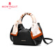 Mengtejiao 2025 new cloud women's bag niche wrinkled versatile one-shoulder crossbody high-end hand bucket bag black