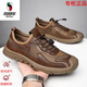 Western Camel (Vancamel) Sandalias de verano de alta gama zapatos de malla de malla para hombres zapatos de cuero de cuero genuino para hombres zapatos para hombres transpirables para hombres buque insignia oficial 6628 marrón 42