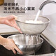 Stainless steel basin for beating eggs and noodles kitchen new fine mesh rice draining dish basin drain basket salad bowl 28cm natural salad bowl + drain basket