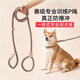 Guazhou Mu dog rope explosion-proof P chain dog walking traction rope anti-breakaway dog chain medium and large dog traction rope length 1.5m*thick 1.6cm black