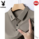 Playboy (Playboy) Ice Seide High Elastic Herren kurzärmeliges Polo-Hemd Revers-T-Shirt mittleren Alters und älteren Unternehmen Casual Lose Atemable T-Shirt High-End Brand-9196 Weißer kurzärmeliger Polo-High-end