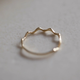 Yadige gold minimalist wave niche special K gold-plated ring exquisite daily simple stacking wear and commuting good match light yellow Hong Kong code No. 6