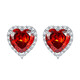 Reza quality 925 silver European and American gemstone love earrings for women colorful zircon heart-shaped earrings silver earrings high 925 silver tanzanite blue December