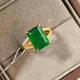 HEEKAIYI emerald ring for women 18K diamond ring luxury Chinese Valentine's Day birthday gift for wife and girlfriend <Lifetime warranty>