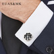 
EUAS/MK Korea black and white color shell splicing French cufflinks men and women sleeve nails trendy and versatile creative blue round shell XK235