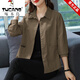 
Woodpecker brand women's casual shirt short jacket 2025 spring and autumn new loose and slim temperament versatile cardigan jacket khaki NRJ3EE334-E#9882 2XL Recommended 125-140Jin [Jin equals 0.5 kg]