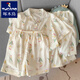 Pic pyjamas de lapin tulip mignon pour femmes en été mince coton pur gaze de coton court à manches à manches douces à la maison sweet à la maison en trois pièces yunduo cotton-j9901 # Paradise chiot trois pièces.