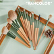 RANCOLOR 13 pieces makeup brush set eye shadow eyebrow powder blush highlighter concealer brush loose powder brush soft bristle tool chocolate makeup brush + brush bucket 10 pieces artificial fiber