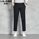 Lilang Herren Ice Silk Casual Hosen für Männer Sommer Neue Neun-Punkte-Mode-vielseitige High-End-Businesshosen mit geradlinigem Bein dünne graue Ydl9898 28