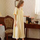 
Yalu French short-sleeved nightgown for women's cotton summer long princess style pajamas home clothes white long skirt 2025 white DSL695 M 160