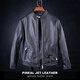 PJL's new single sheepskin simple stand-up collar short jacket trendy men's new leather jacket M-31 leather jacket black XL (165Jin Jin is equal to less than 0.5 kg)