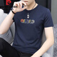 皮尔卡丹（pierre cardin）夏季男士短袖t恤修身薄款运动休闲上衣冰 丝半袖圆领体恤衫韩版潮 D1424白色 M 100斤-110斤