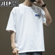 Jeep Spirit Boys kurzärmeligte T-Shirt-Männer Hip-Hop Sommer 2025 Neue Männer großer großer, vielseitiger Paar T weißes Baumwoll-1483 2xl-Empfohlenes Gewicht 155-175