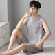 UKUHPK莫代尔男士睡衣夏季凉感家居服大码简约套装 莫代尔：An12027 L 男