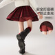 ASK JUNIOR children's skirt winter middle and large children's college style pattern contrasting color girls' anti-exposure pleated skirt New Year's short skirt