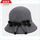Hengyuanxiang 2025 new wool woolen Korean style top hat for women, fashionable temperament, winter hat, basin hat, autumn and winter warm woolen hat for women, black adjustable