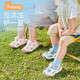 
Shepherd boy toddler shoes 2025 summer new style Baotou girls sandals soft sole breathable rotating button children's shoes Future blue 22 shoes length 15.0cm