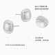 Chao Acer Bo Ya Fangyuan platinum earrings for women PT950 earrings with brushed geometry as a gift for your girlfriend. Priced labor cost 290 yuan, 2g, one pair (free silicone earplugs)