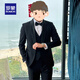 ROMON wedding suit groom wedding suit men's slim green fruit collar formal tuxedo evening dress black green fruit collar suit + trousers + vest + gift 4XL recommended 165-180Jin Jin equals 0.5 kg