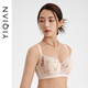 Yiqian [Copa de contorno de la oreja de conejo] Los senos grandes muestran una pequeña ropa interior para mujeres con tazas llenas de estilo ultra delgado y sujetador blanco lechoso Wild Rose 90d