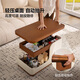 CHEERS movable small coffee table, side table, sofa side cabinet, folding lift, multi-functional home 2025 new BJ12 walnut color