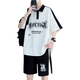Gegusen Teenager kurzärmeligte T-Shirt Boy 12-15 Jahre alte Schüler der Junior High School halbärmelige Kinder Big Children Handsome Trendy Summer Sports Suit 6629 Weiß [Set] M 80-100Jin [Jin gleich 0,5 kg] über ungefähr
