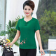 Gesilang Lady 2025 Nueva camisa de traje Tang Madres de mediana edad y ancianos Summer de manga corta bordada bordada Cheongsam redonda 9928 xl