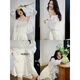 Breite Farbe (Kuose) Grüne Imitation Leinenhemd Jacke Spitze Casual Hosen zweiteiliger Anzug 25 Sommer-Outfit New Women Green Shirt 5008 m