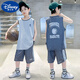 Disney boys summer quick-drying suit jersey handsome sports internet celebrity mid-da kids sleeveless vest summer children's basketball uniform PPX-6086 black 120 recommended for 6-7 years old