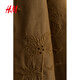 H&M2025夏季新款女装时尚休闲百搭刺绣吊带连衣裙1293954 棕色 M 165/96