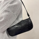 CALCULAT/KEENCK brand bag underarm bag French bag niche European and American fashion one-shoulder women's bag crocodile bag handbag small black_(high quality version)