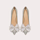 
Lily Wei [Heart Finger] French High Heels Fairy Crystal Wedding Shoes Thin Heels Pointed Toe Bow Bridal Single Shoes