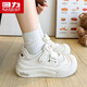 Huili Women's Shoes Summer Hollow Bread Zapatos para mujeres 2025 Nuevos zapatos blancos versátiles de tablero versátiles de tierras versátiles de la mano gruesa.