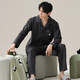 
100% pure cotton men's pajamas spring and autumn lapel long sleeve trousers cotton suit for middle-aged and young people to go out loosely T16802 men's style [long sleeve + trousers] L [120Jin[Jin equals 0.5 kg]]