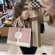 CoaCH (COACH) domestic spot coachDempsey22 Valentine's Day milk tea khaki 30 single-shoulder old-fashioned denim tote bag Dry rose pink small 22*20*11cm