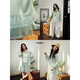 Breite Farbe (Kuose) Grüne Imitation Leinenhemd Jacke Spitze Casual Hosen zweiteiliger Anzug 25 Sommer-Outfit New Women Green Shirt 5008 m