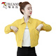 Woodpecker Women's Short Jacket Short Size Spring and Autumn Clothing 2025 Korean New Fashionable and Versatile BF Baseball Jacket Trendy Apricot M