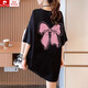 Pierre cardin 2025 summer new short-sleeved T-shirt for women 200 Jin [Jin equals 0.5 kg] extra-large women's loose fat mm plus fat plus a large half-sleeved top 844 black M (recommended 80-115 Jin [Jin equals 0.5 kg])