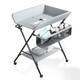 Windel Tisch Babypflege Tisch tragbares Multifunktionsfaltbares Badebad Babybett Windeln Touch Tisch Altes Schlossgrau-Stil (Basketball + Kleidung Trocknenstange + Lagertisch Rack