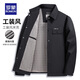ROMON men's casual lapel short jacket 2025 autumn new loose versatile fashion workwear jacket N9230 blue XL 180