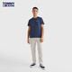 Tommy Jeans Summer Men's Clothing retro Color simple Bloqueo de bolsillo de bolsillo de tatuaje liso Fit Camiseta de manga corta 13063