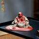 Chengyun Shangzun Yixing purple clay tea pet ornaments handmade by the famous artist Xun Shaohua Maitreya Buddha boutique Laughing Buddha office home sculpture tea toy Lotus blessed land (handmade by Xun Shaohua)