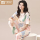 Modal 2025 Neue Pyjamas für Frauen, Sommer-Hose mit kurzärztlicher Kurzärmer, Frühlings- und Herbst-Sommerstil, Frauenkleidung dünne zweiteilige ZH-9720 m
