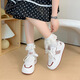 Chaussures féminines Huili Chaussures blanches mignonnes mignonnes Sweet épaisses pour femmes en automne et hiver polyvalent chaussures décontractées pour les étudiants chaussures de sport vin blanc rouge 36