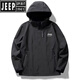吉普（JEEP）冲锋衣女春秋季三合一可拆卸防风防水加绒加厚登山服男士外套 白色女(冬季两件套) 内胆可拆卸 L