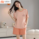 Modal Femme's Summer Short à manches courtes à manches courtes Color Colon Coton Pyjamas Home Clothing Set Cotton Coton Casual et peut être porté doucement MX [9856] Pure haut de gamme. Coton M recommandé 75-95jin [Jin est égal à 0,5 kg]