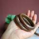 Bref Hetian Jade Bracelet Xinjiang Qiemo Sugar Jade à bande large ping un bracelet Bracelet pour le bracelet Jade Brown Sugar Lamb Fat Maillard Certificat [Non. 16790] 59 mm bouche annulaire