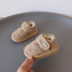 1--5 years old plus velvet thickened baby toddler shoes girls soft-soled snow boots winter warm shoes waterproof boys cotton shoes khaki 21 inner length 14cm