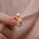 Dara (dara) seawater pearl ring open ring high-end seawater gold beads jewelry for mother Chinese Valentine's Day gift for girlfriend and wife